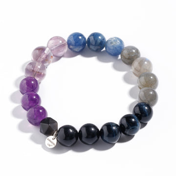 Pulsera de amatista y ojo de tigre azul | Velo místico - para sanación profunda e intuición
