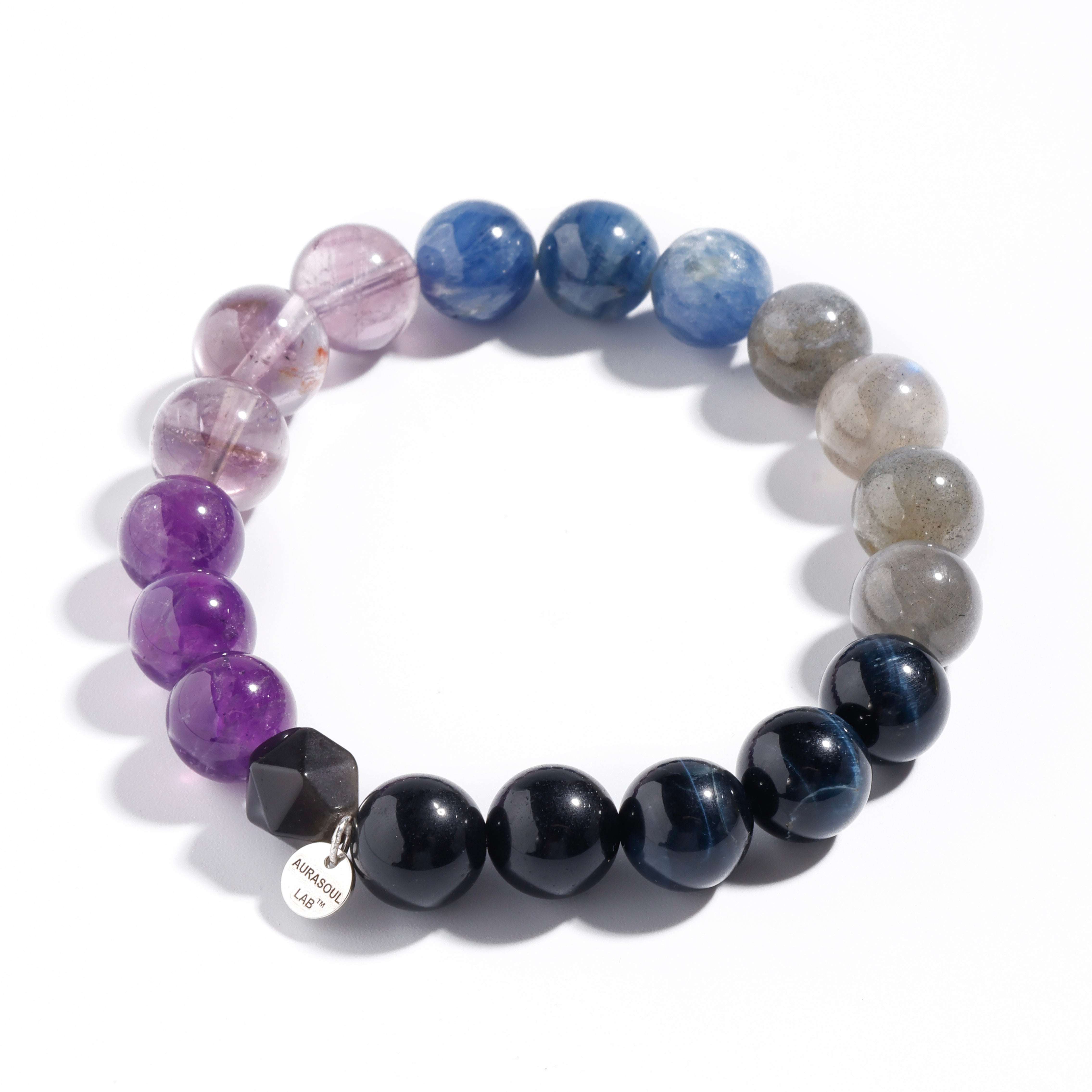 Pulsera de amatista y ojo de tigre azul | Velo místico - para sanación profunda e intuición