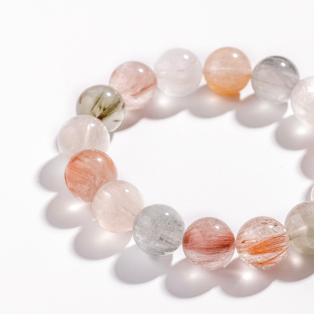 Pulsera de cuarzo rutilado arcoíris | Espectro de luz - para limpieza y claridad - Pieza única