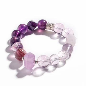 Amethyst & Obsidian Bracelet | Double-Terminated Dream - Limited Edition for Healing & Intuition