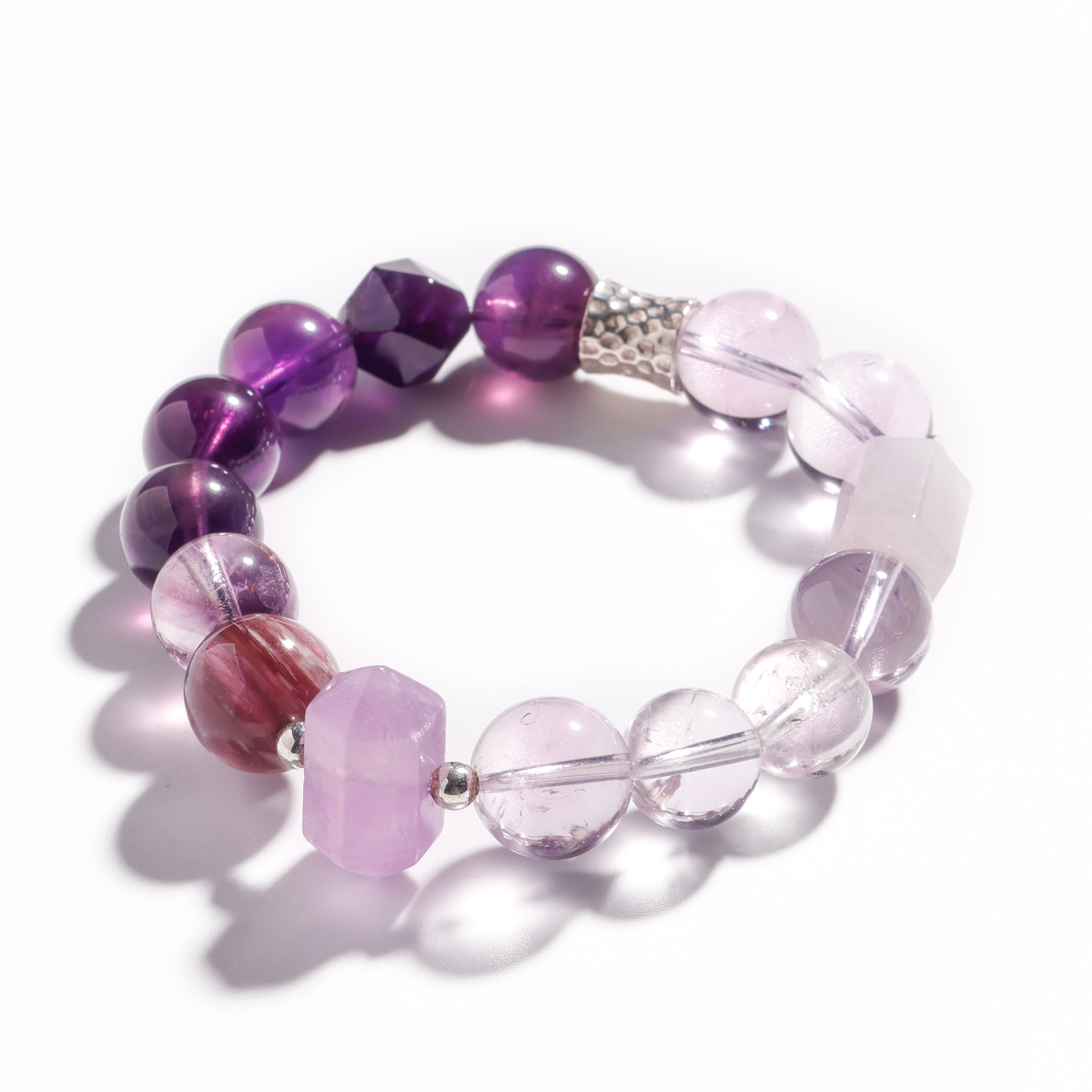 Amethyst & Obsidian Bracelet | Double-Terminated Dream - Limited Edition for Healing & Intuition