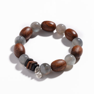 Moonstone & Oud Wood Bracelet | Moonlit Oud - Zen Collection for Healing & Peace