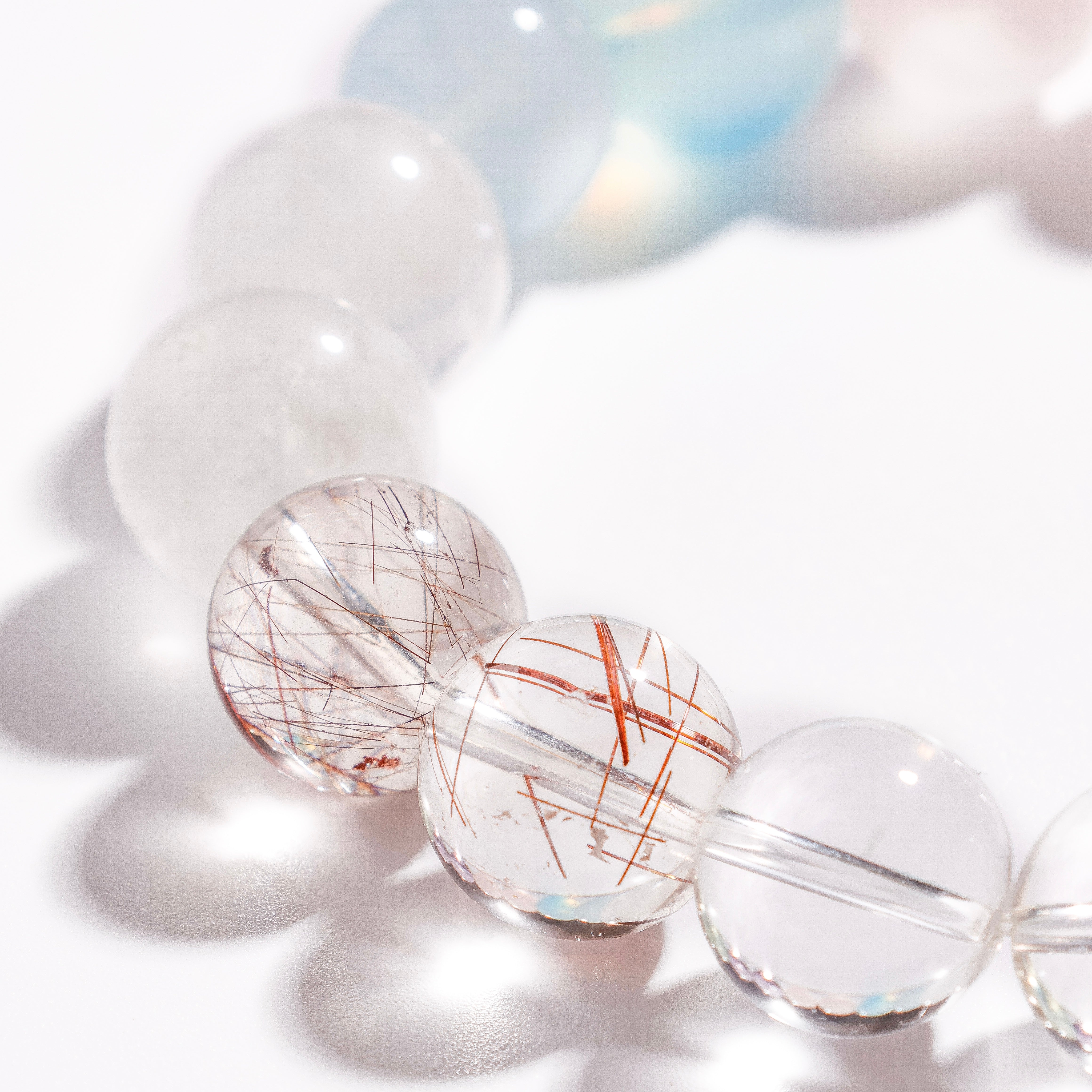 Pulsera de aguamarina, amatista boliviana y azeztulita | Alquimia Celestial - para la transformación y el despertar - Pieza única