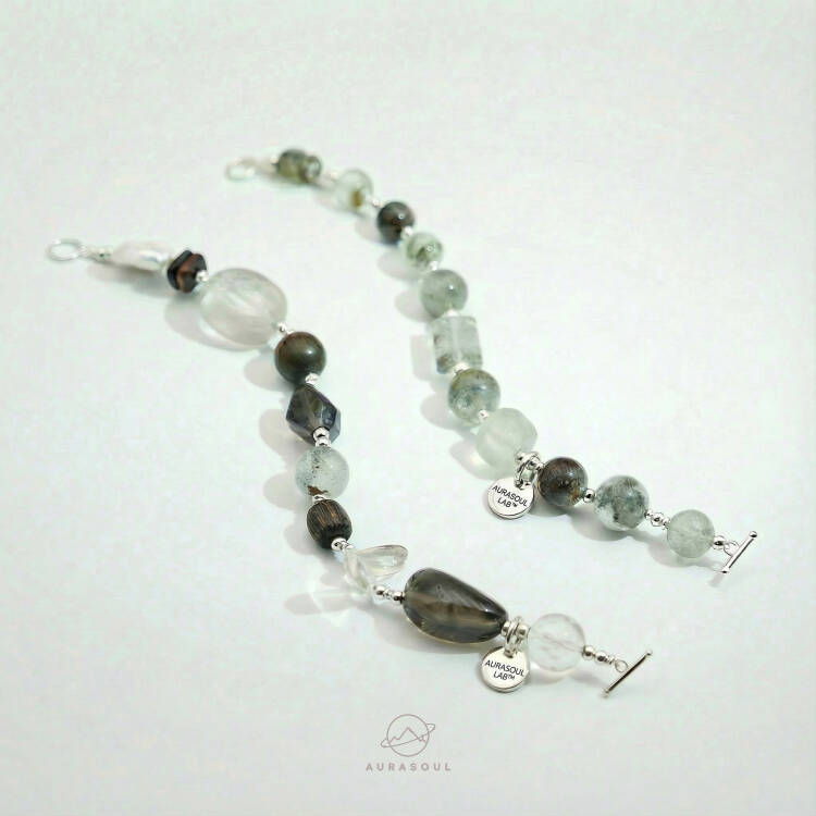 Green Fluorite & Green Phantom Quartz Bracelet | Manifestation Garden - Designer Collection for Abundance & Transformation