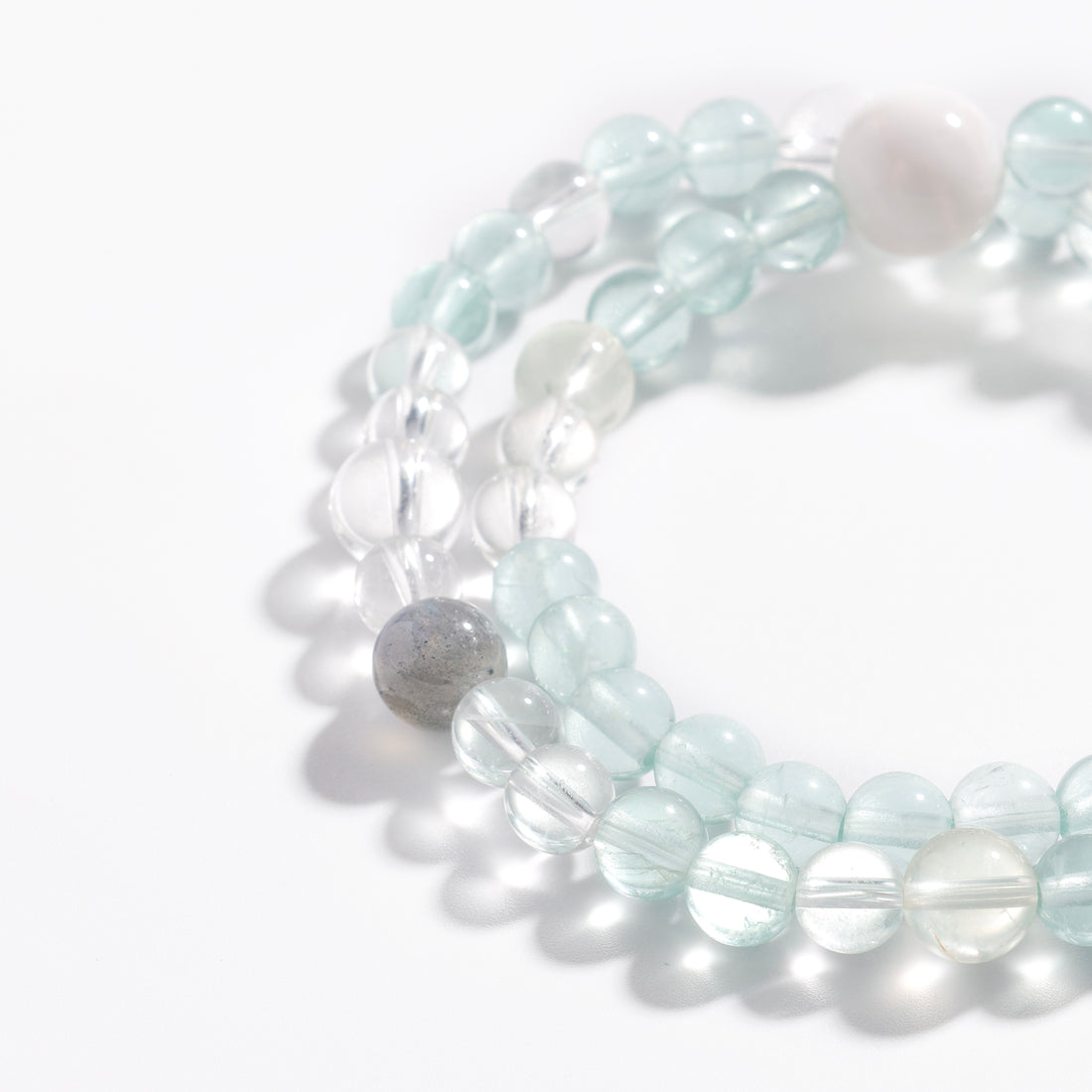 Green Fluorite & Clear Quartz Bracelet | Glacier Mist - for Clarity & Awakening