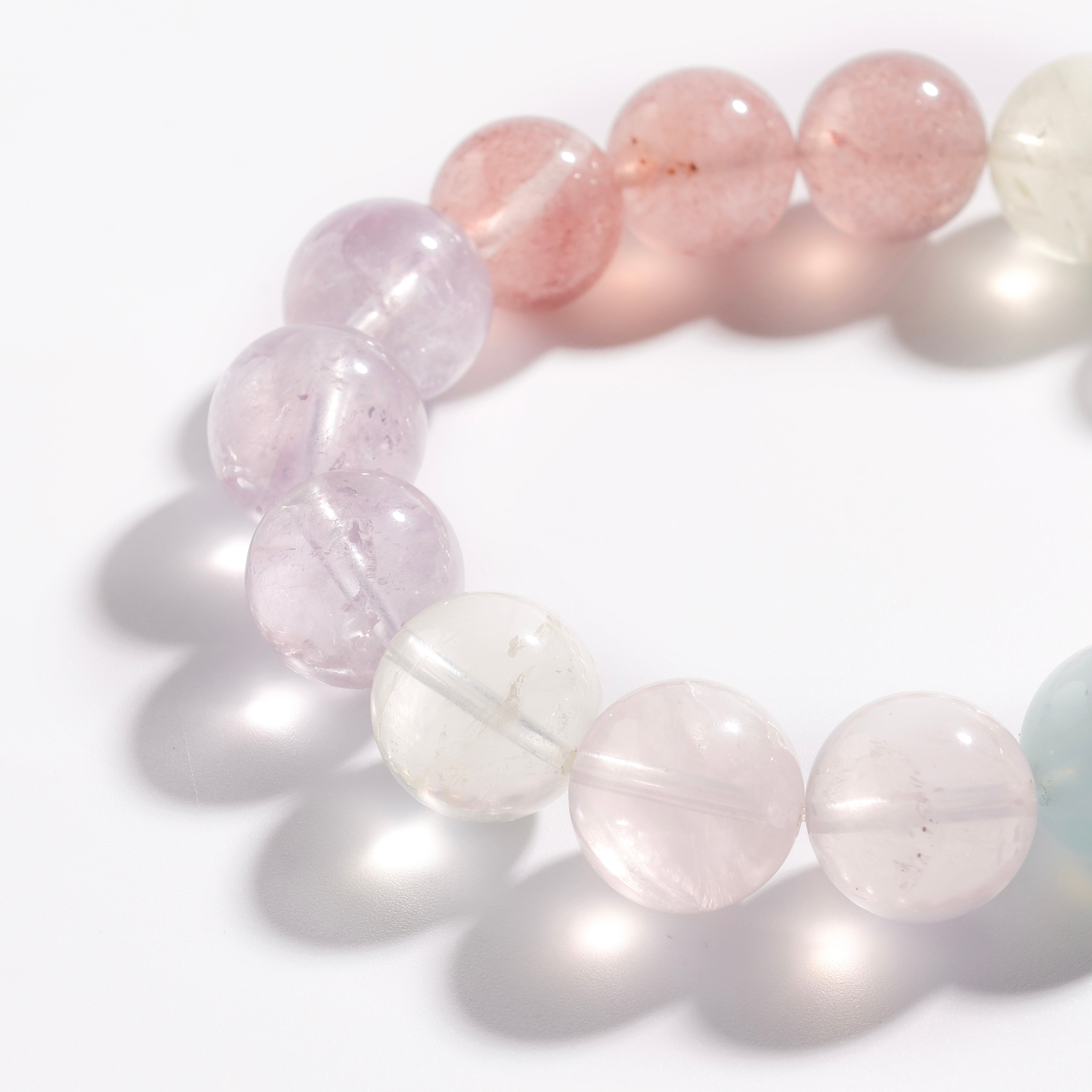 Pulsera de amatista, cuarzo rosa y citrino | Harmony Bloom - para la sanación, el amor y la abundancia