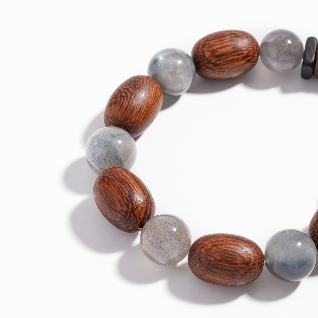 Moonstone & Oud Wood Bracelet | Moonlit Oud - Zen Collection for Healing & Peace