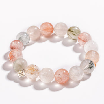 Pulsera de cuarzo rutilado arcoíris | Espectro de luz - para limpieza y claridad - Pieza única