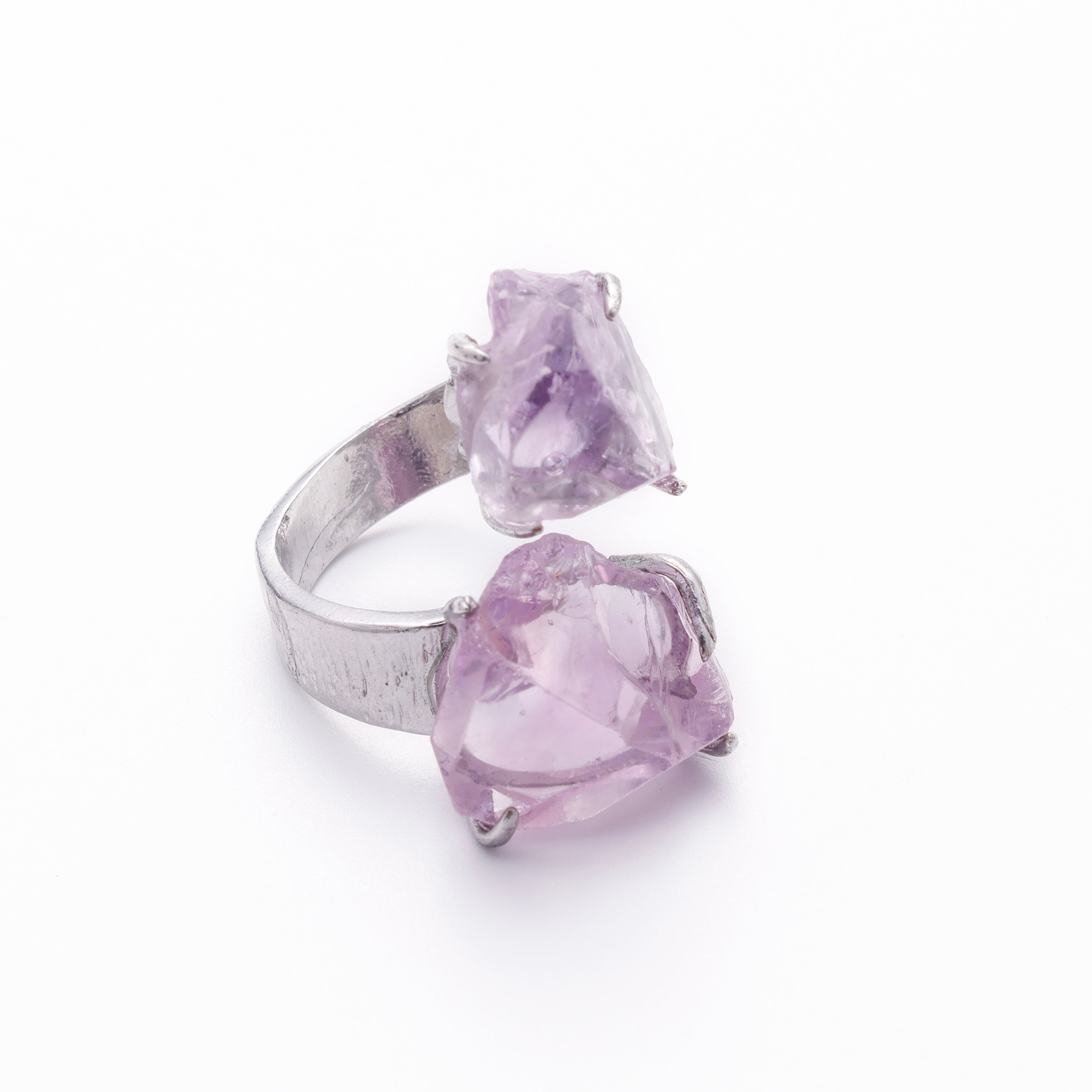 Dual Amethysts Ring | Echo Violet - for Healing & Calm