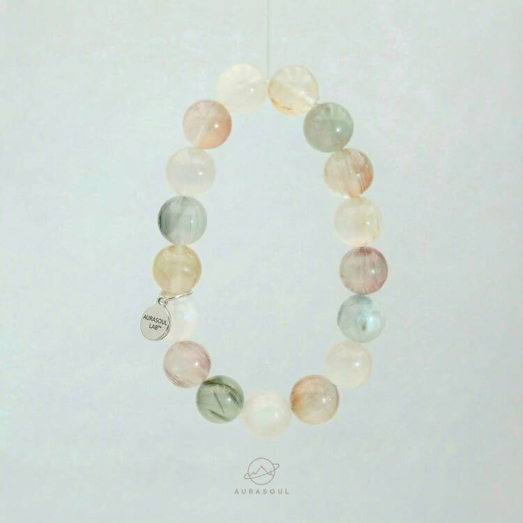 Rainbow Rutilated Quartz Bracelet | Spectrum of Light - for Cleansing & Clarity - One of a Kind