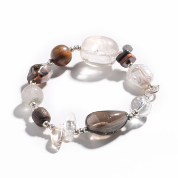 Baroque Pearl & Smoky Quartz Bracelet | Phantom Oasis - Designer Collection for Protection & Transformation