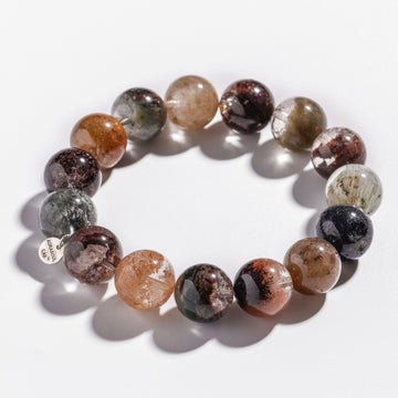 Pulsera de cuarzo fantasma de las cuatro estaciones | Hogar del fantasma - para la abundancia y el crecimiento - Pieza única