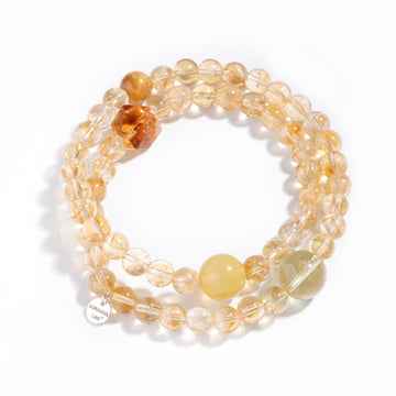 Pyramid Citrine & Smoky Quartz Bracelet | Solar Blaze - for Manifestation & Abundance