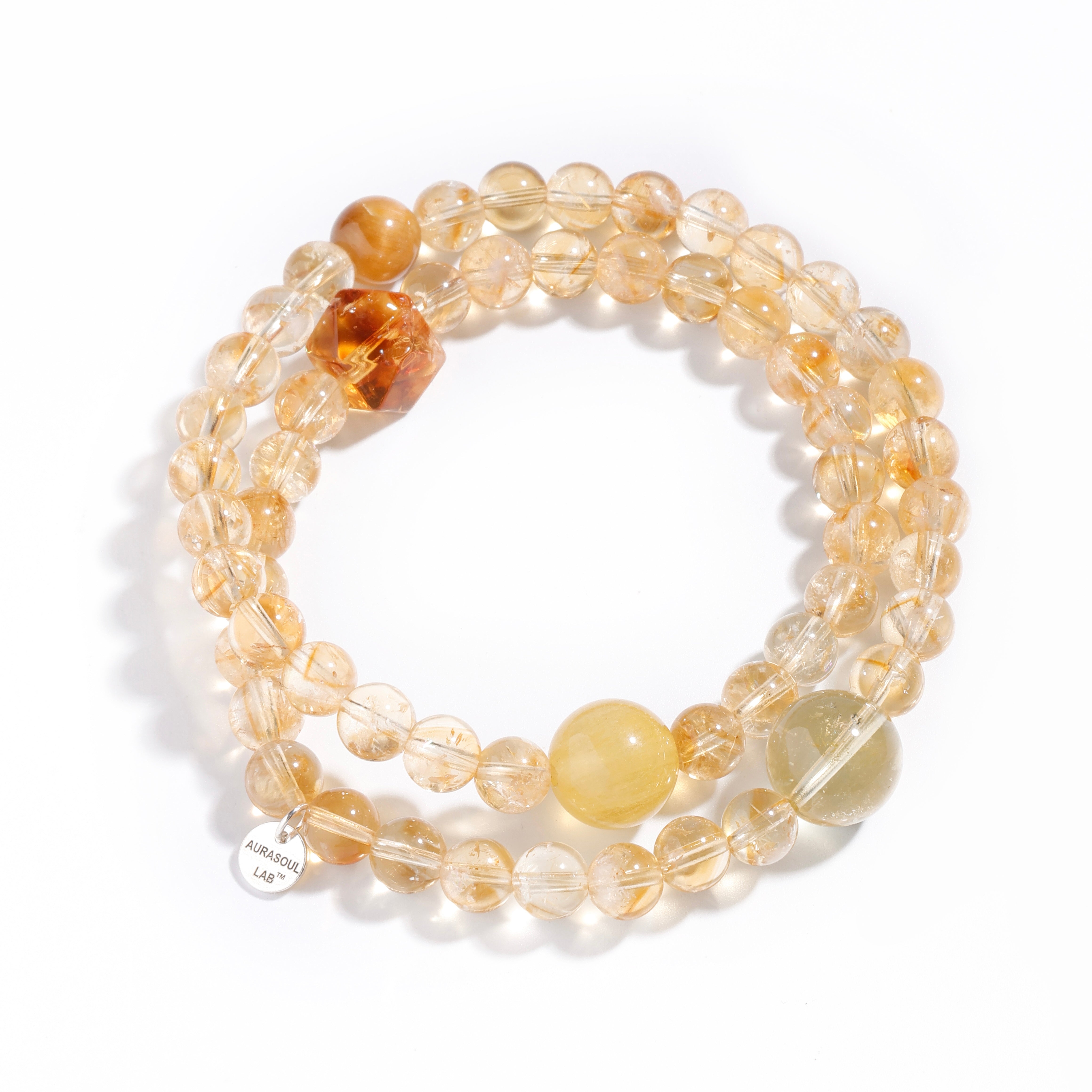 Pyramid Citrine & Smoky Quartz Bracelet | Solar Blaze - for Manifestation & Abundance