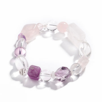 Pulsera de amatista boliviana y cuarzo rosa | Crepúsculo boliviano - Edición limitada para la intuición y la paz