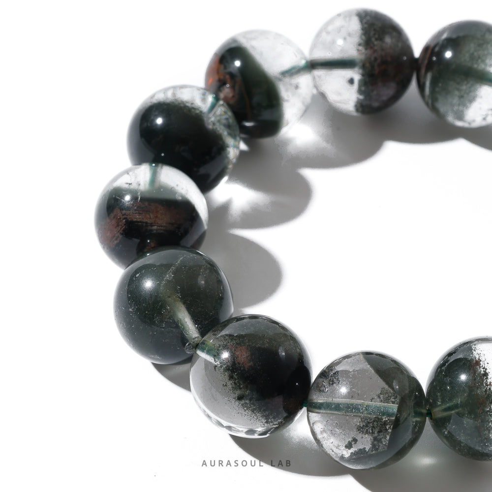 Green Phantom Quartz Bracelet | Deep Moss - for Abundance & Calm - One of a Kind