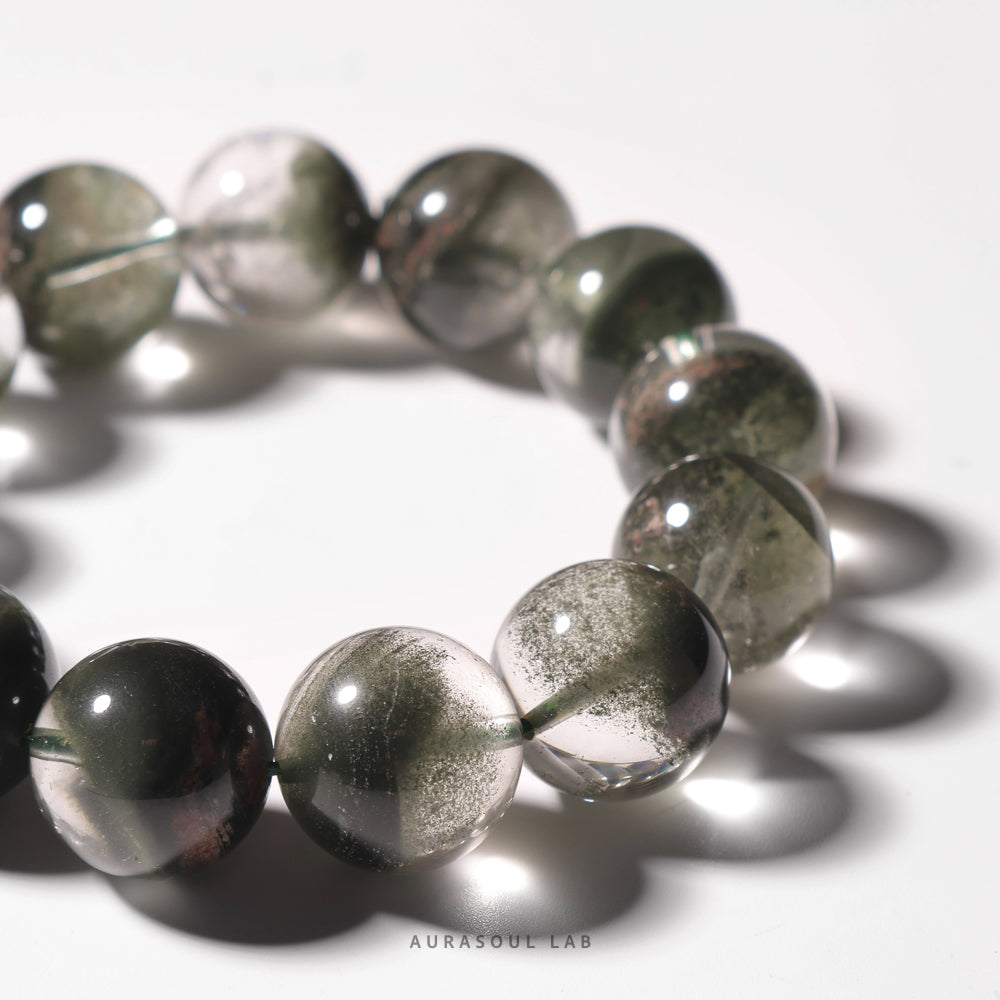 Green Phantom Quartz Bracelet | Deep Moss - for Abundance & Calm - One of a Kind