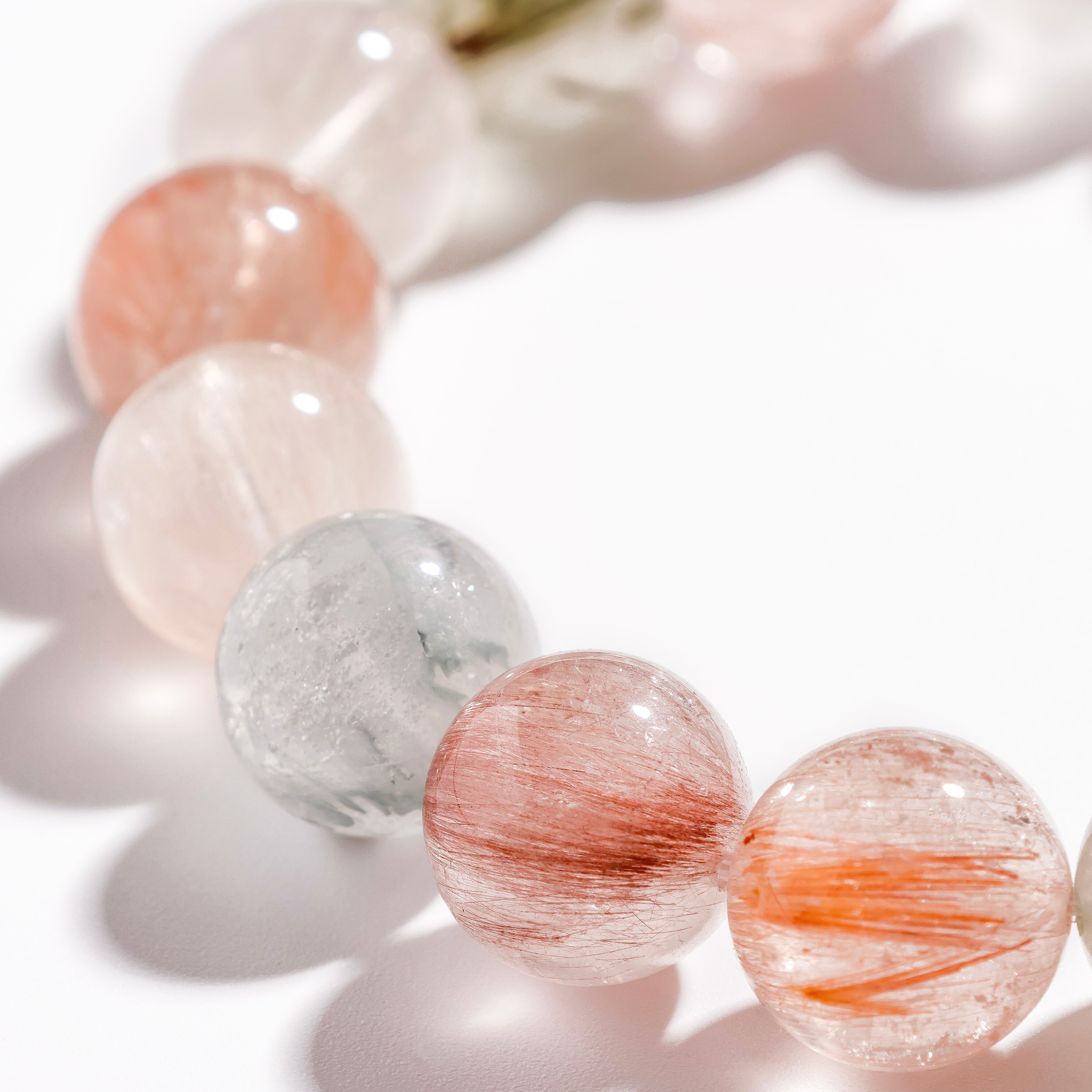 Pulsera de cuarzo rutilado arcoíris | Espectro de luz - para limpieza y claridad - Pieza única