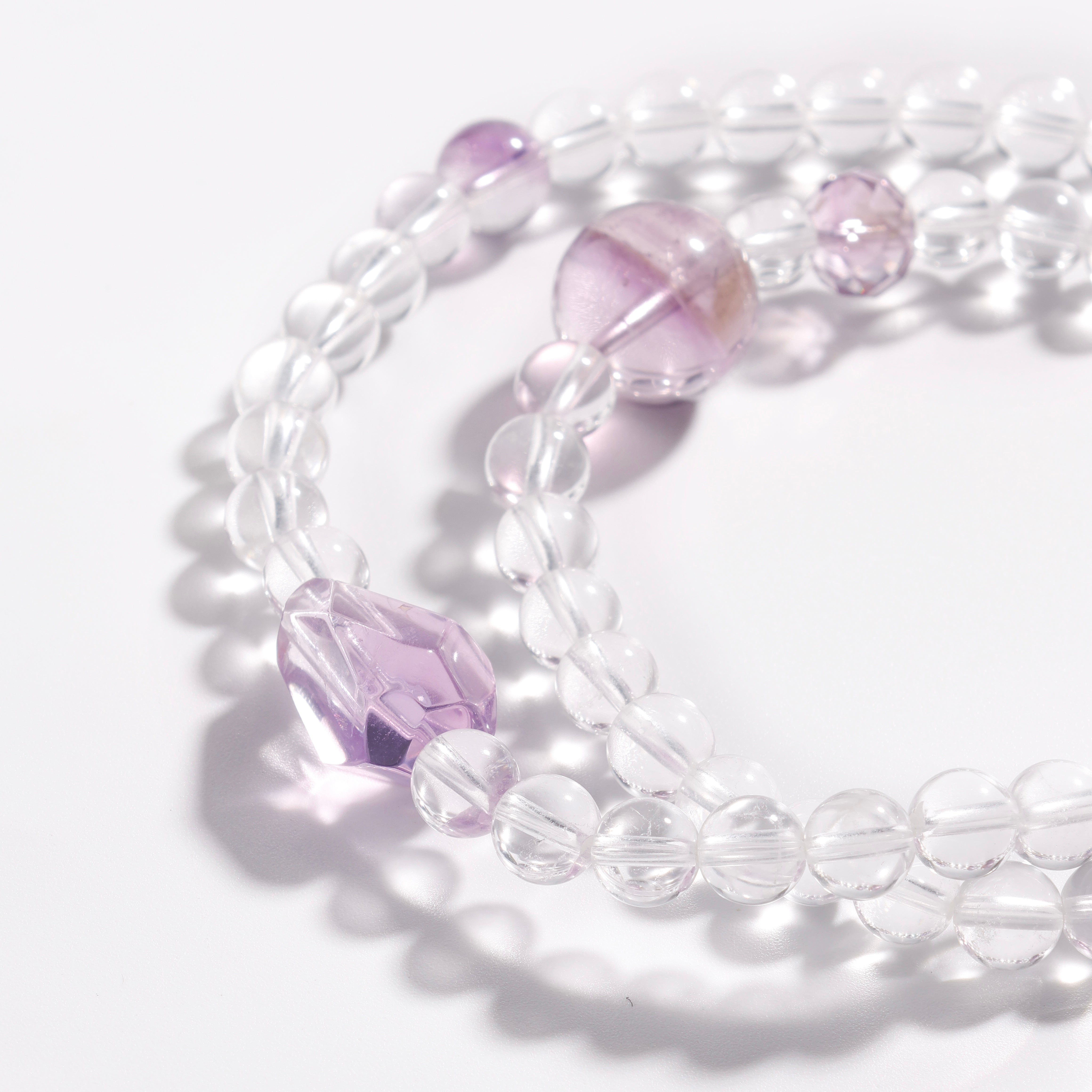 Amethyst & Clear Quartz Bracelet | Amethyst Brook - for Healing & Peace