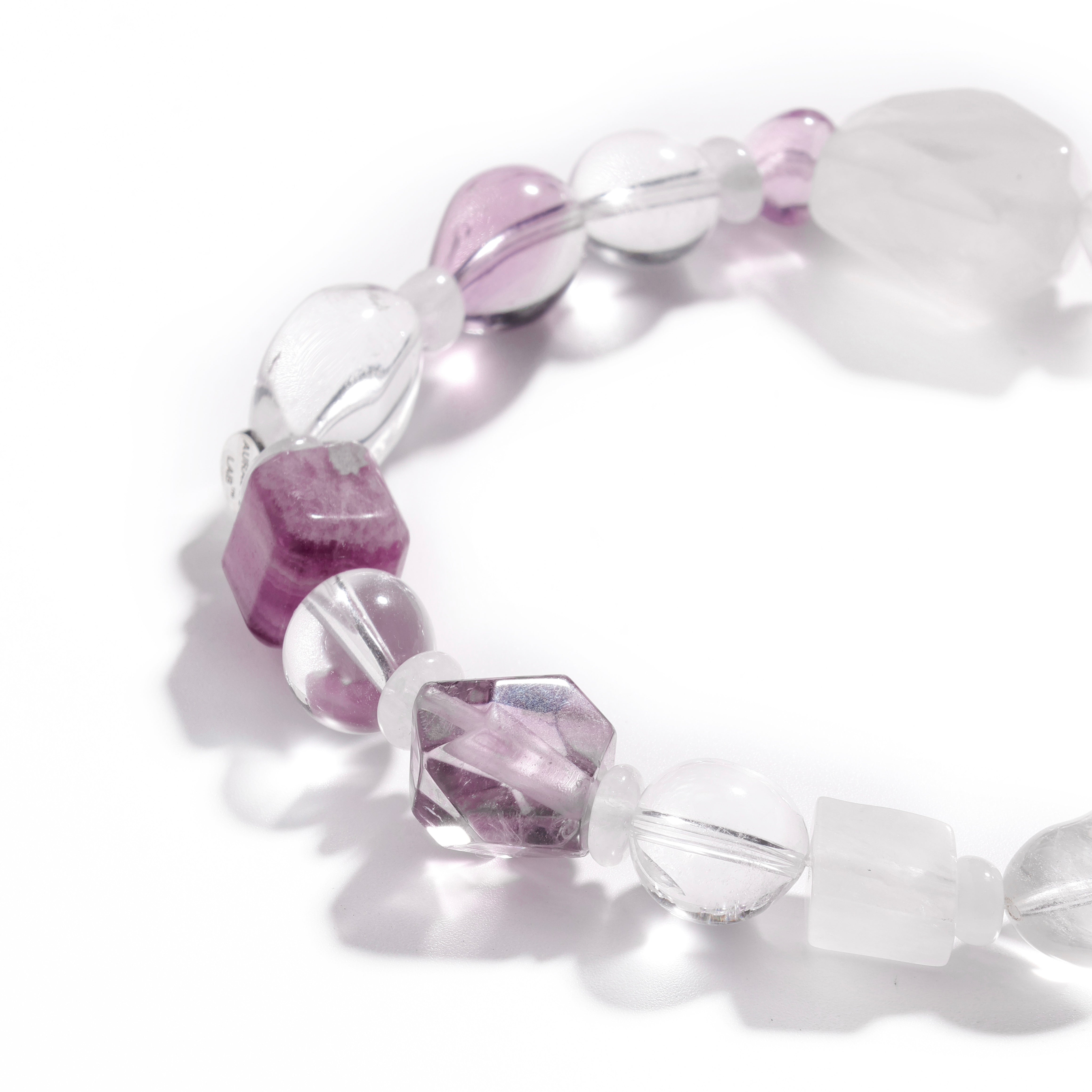 Pulsera de amatista boliviana y cuarzo rosa | Crepúsculo boliviano - Edición limitada para la intuición y la paz