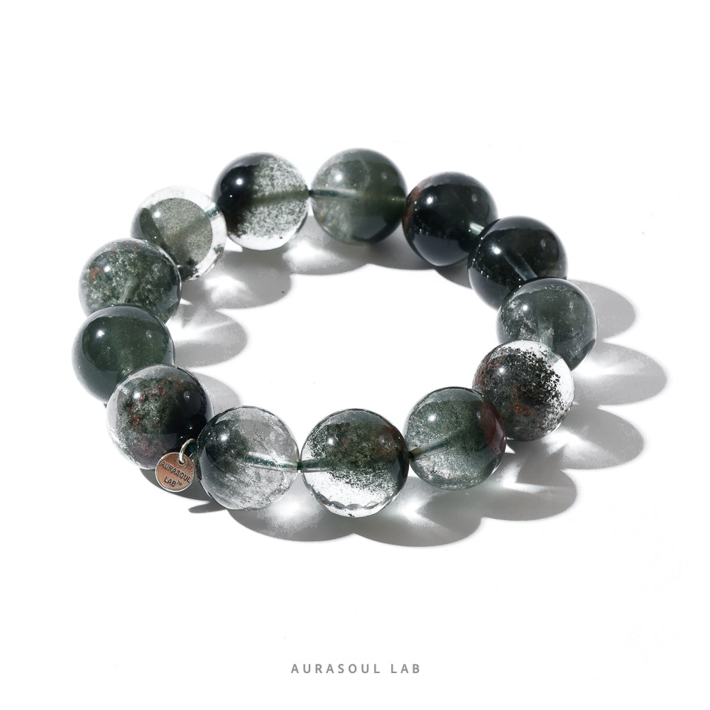 Green Phantom Quartz Bracelet | Deep Moss - for Abundance & Calm - One of a Kind