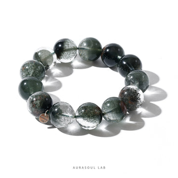 Green Phantom Quartz Bracelet | Deep Moss - for Abundance & Calm - One of a Kind
