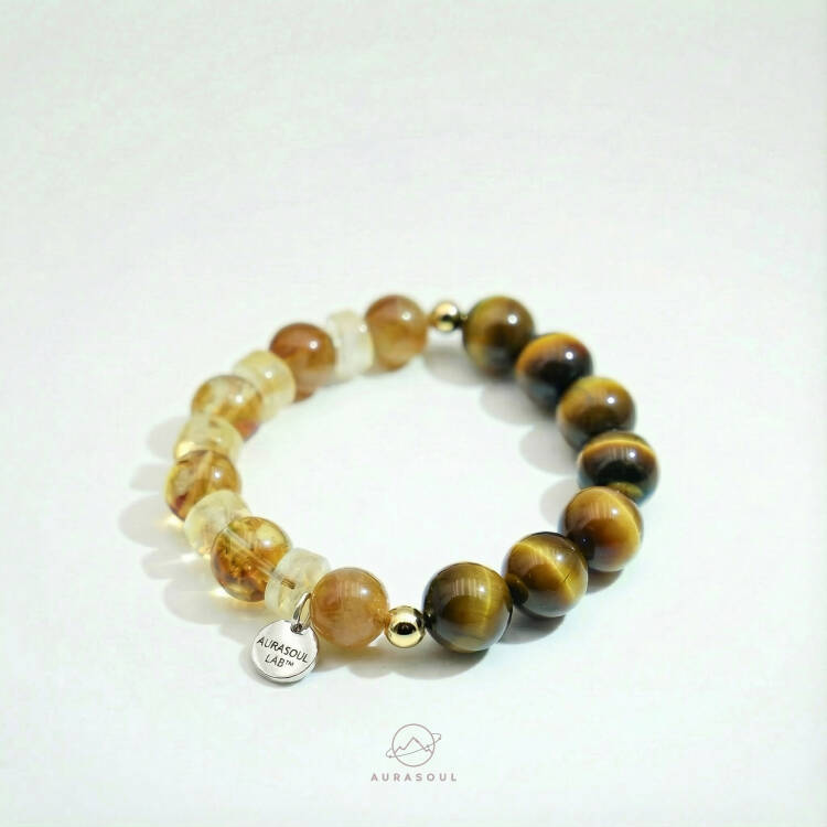 Citrine & Yellow Tiger’s Eye Bracelet | Golden Pyramid - Limited Edition for Abundance & Courage