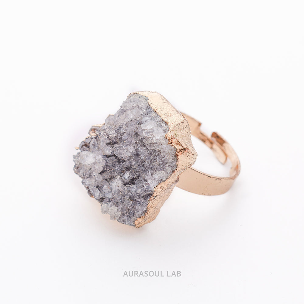 Amethyst Cluster Ring | Dusk Bloom - for Healing & Calm