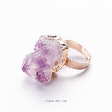 Amethyst Cluster Ring | Lilac Thicket - for Healing & Calm
