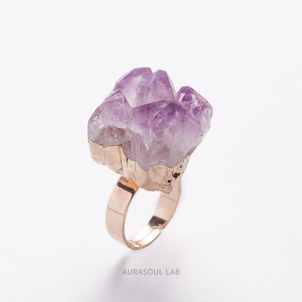 Amethyst Cluster Ring | Lilac Thicket - for Healing & Calm