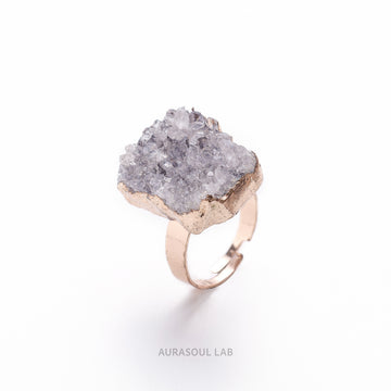 Amethyst Cluster Ring | Dusk Bloom - for Healing & Calm