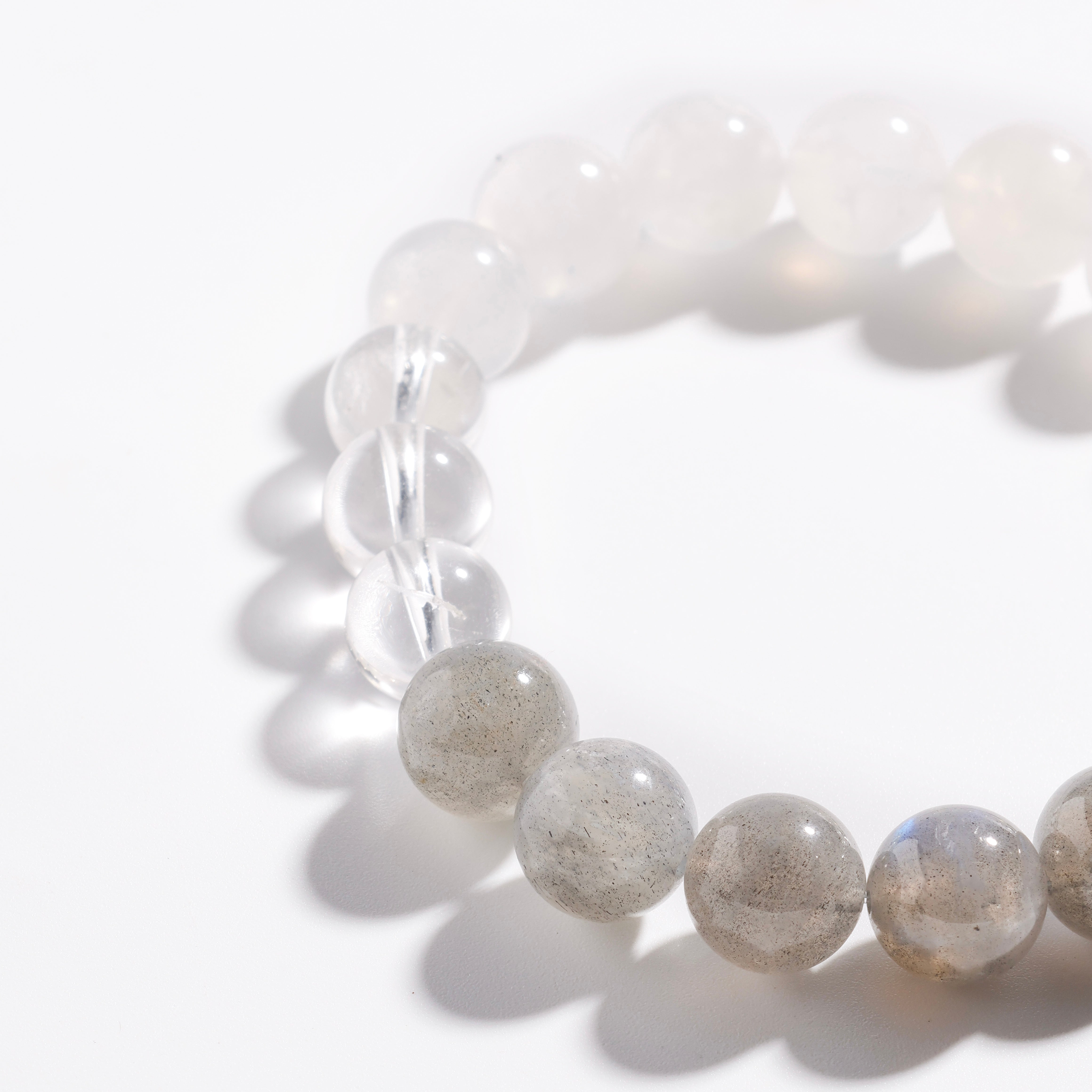Blue Moonstone & Gray Moonstone Bracelet | Lunar Tide - for Healing & Calm