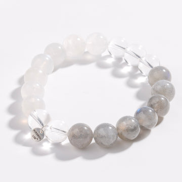 Blue Moonstone & Gray Moonstone Bracelet | Lunar Tide - for Healing & Calm