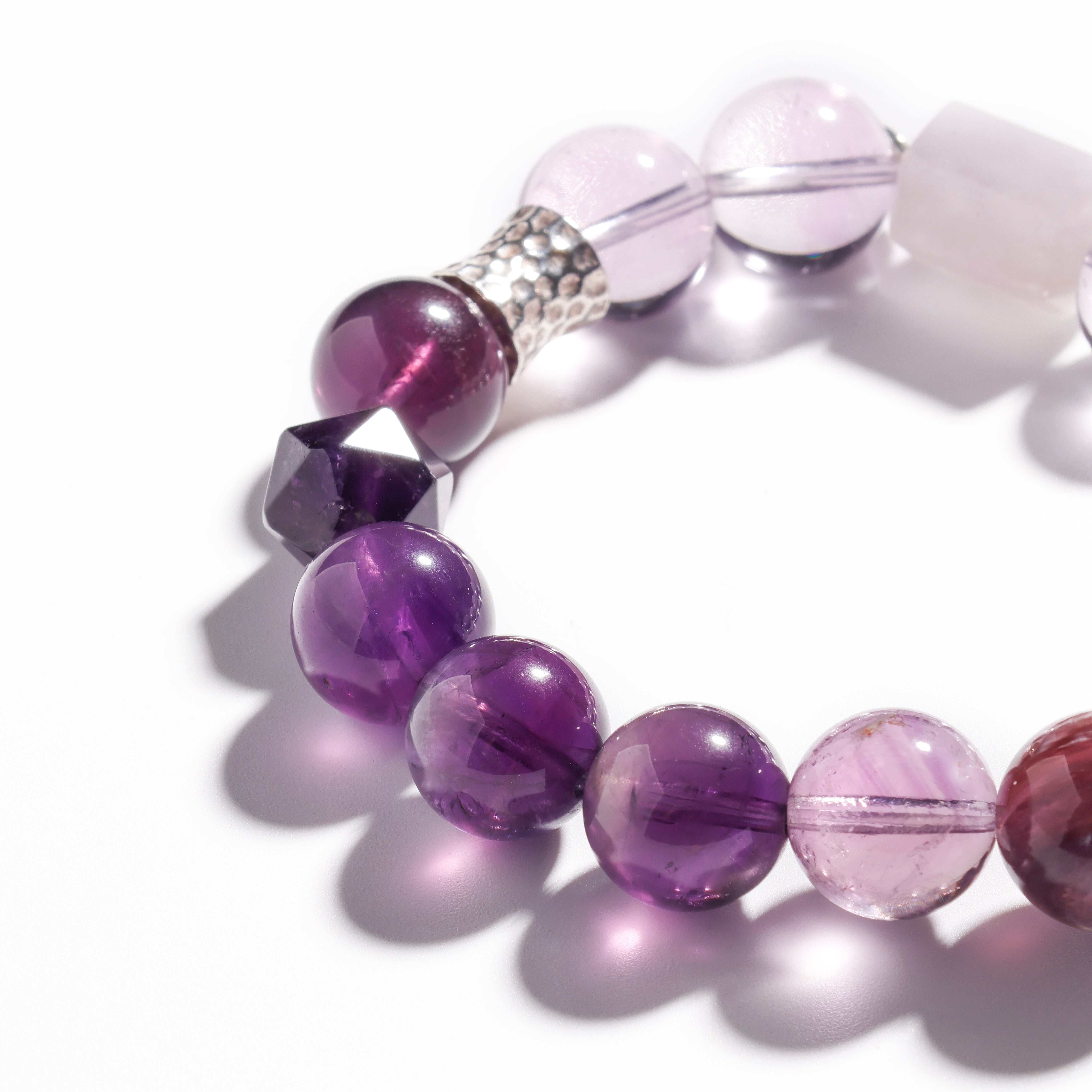 Amethyst & Obsidian Bracelet | Double-Terminated Dream - Limited Edition for Healing & Intuition