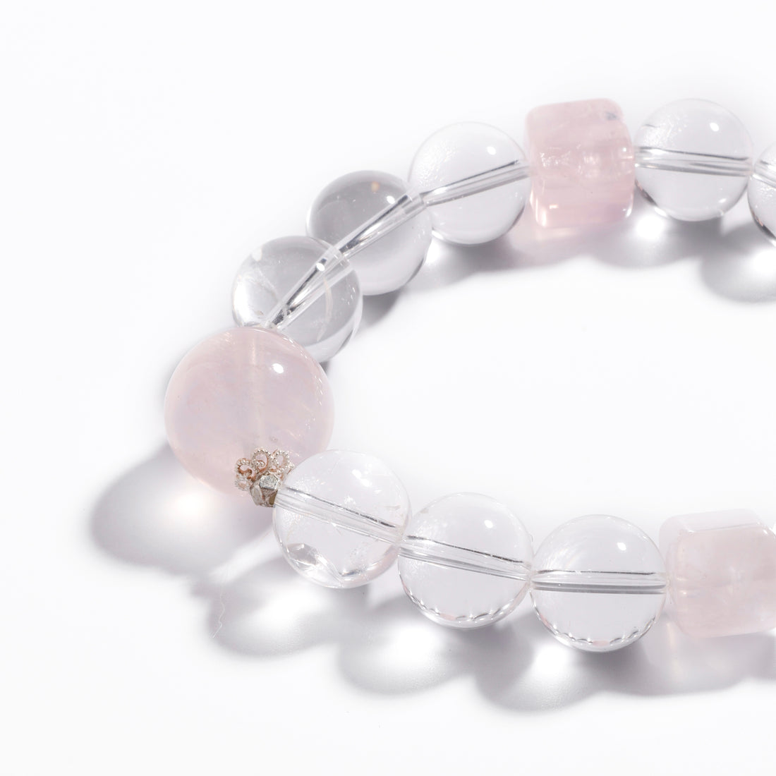 Rose Quartz & Clear Quartz Bracelet | Prism Heart - Designer Collection for Love & Awakening