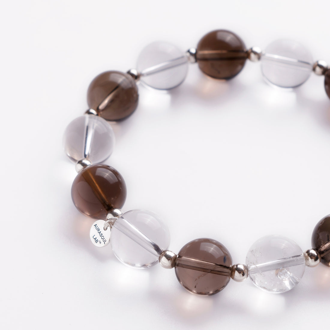 Smoky Quartz & Clear Quartz Bracelet | Smoky Monolith - Designer Collection for Protection & Cleansing