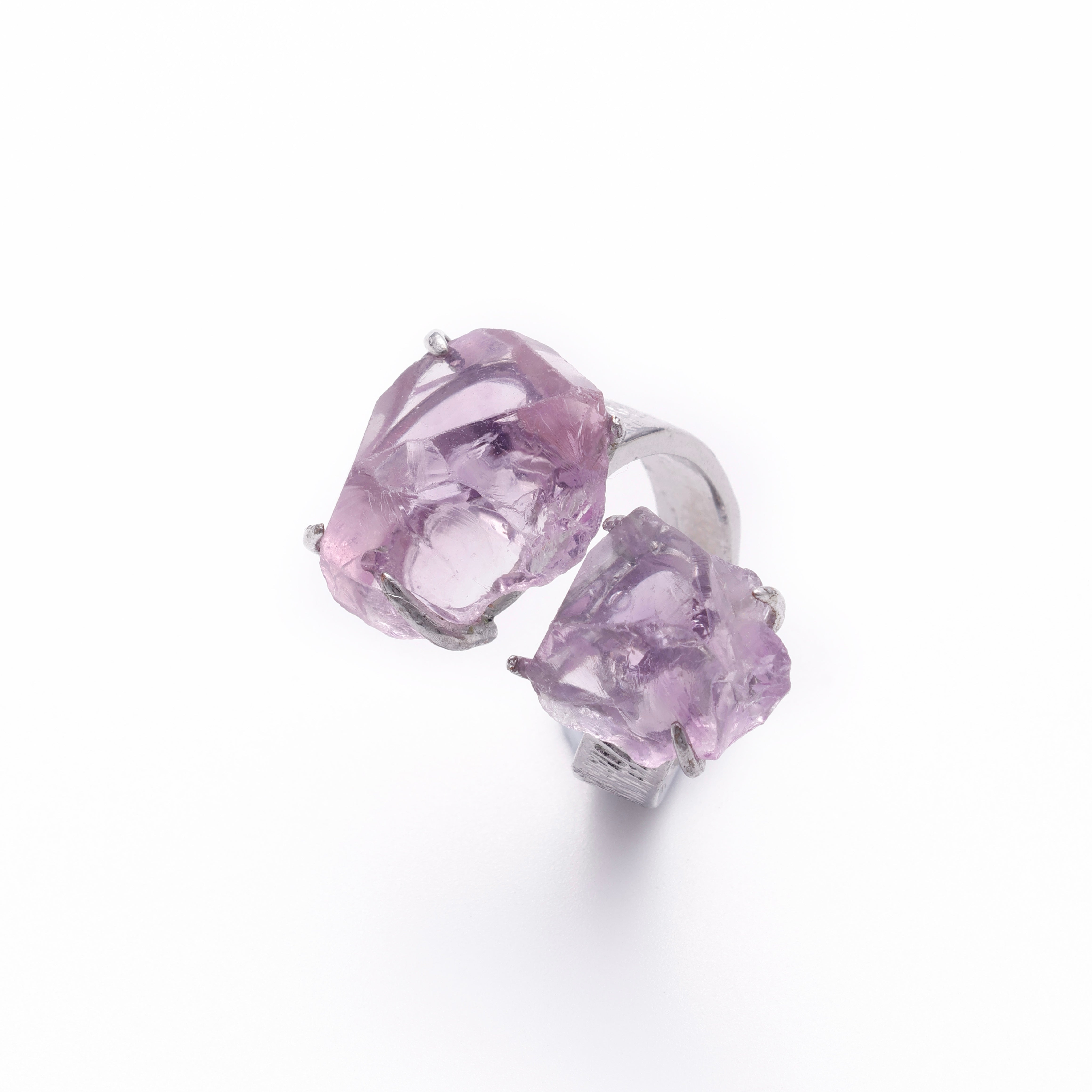 Dual Amethysts Ring | Echo Violet - for Healing & Calm