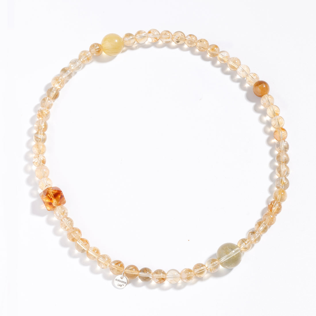 Pyramid Citrine & Smoky Quartz Bracelet | Solar Blaze - for Manifestation & Abundance
