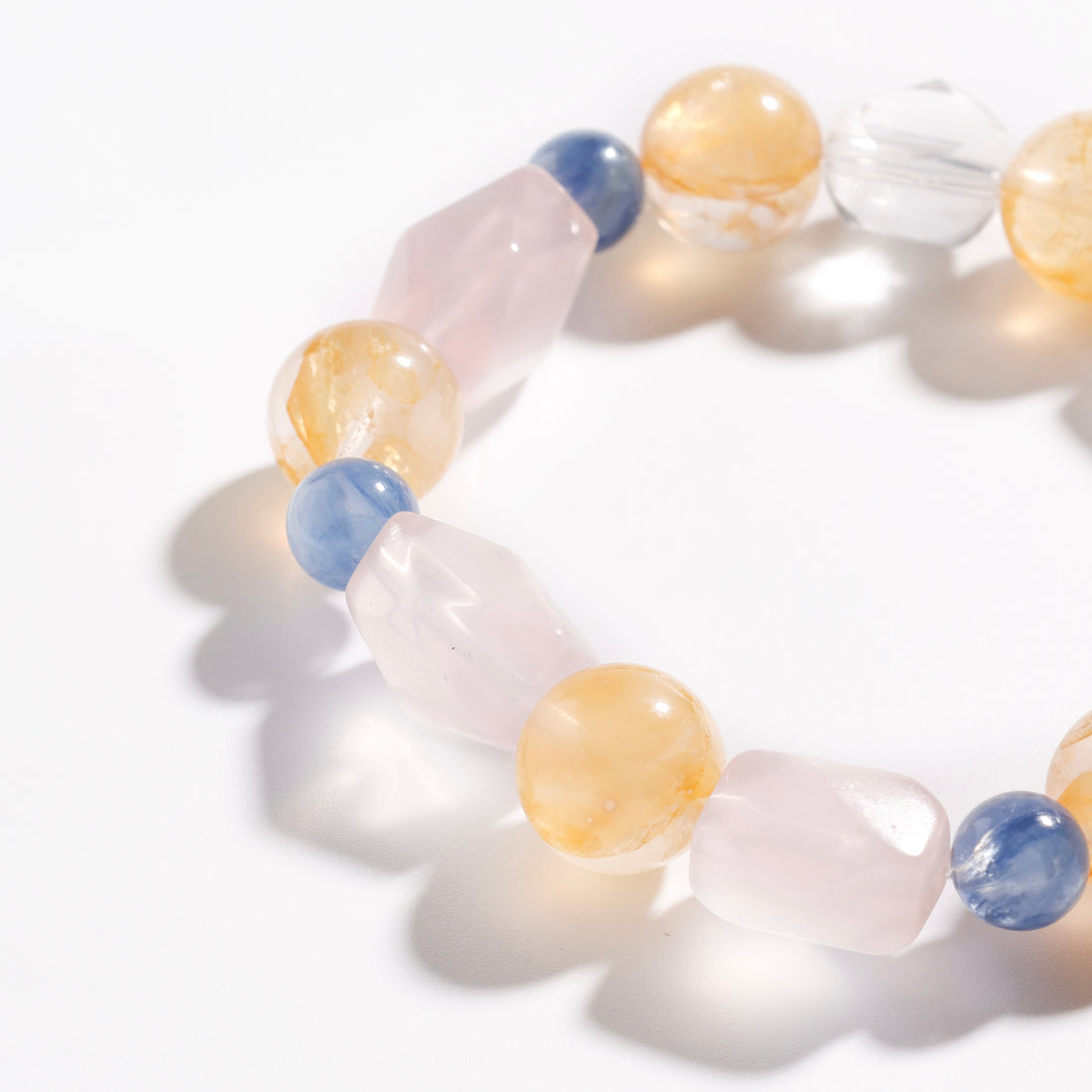 Rose Quartz & Yellow Hematoid Quartz Bracelet | Honey Blossom - Peace & Love