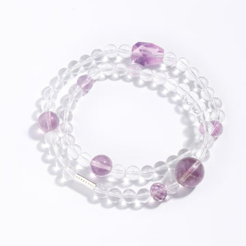 Amethyst & Clear Quartz Bracelet | Amethyst Brook - for Healing & Peace