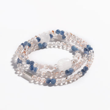 Golden Black Rutilated Quartz & White Phantom Quartz Bracelet | Midnight Veil - Manifestation & Confidence