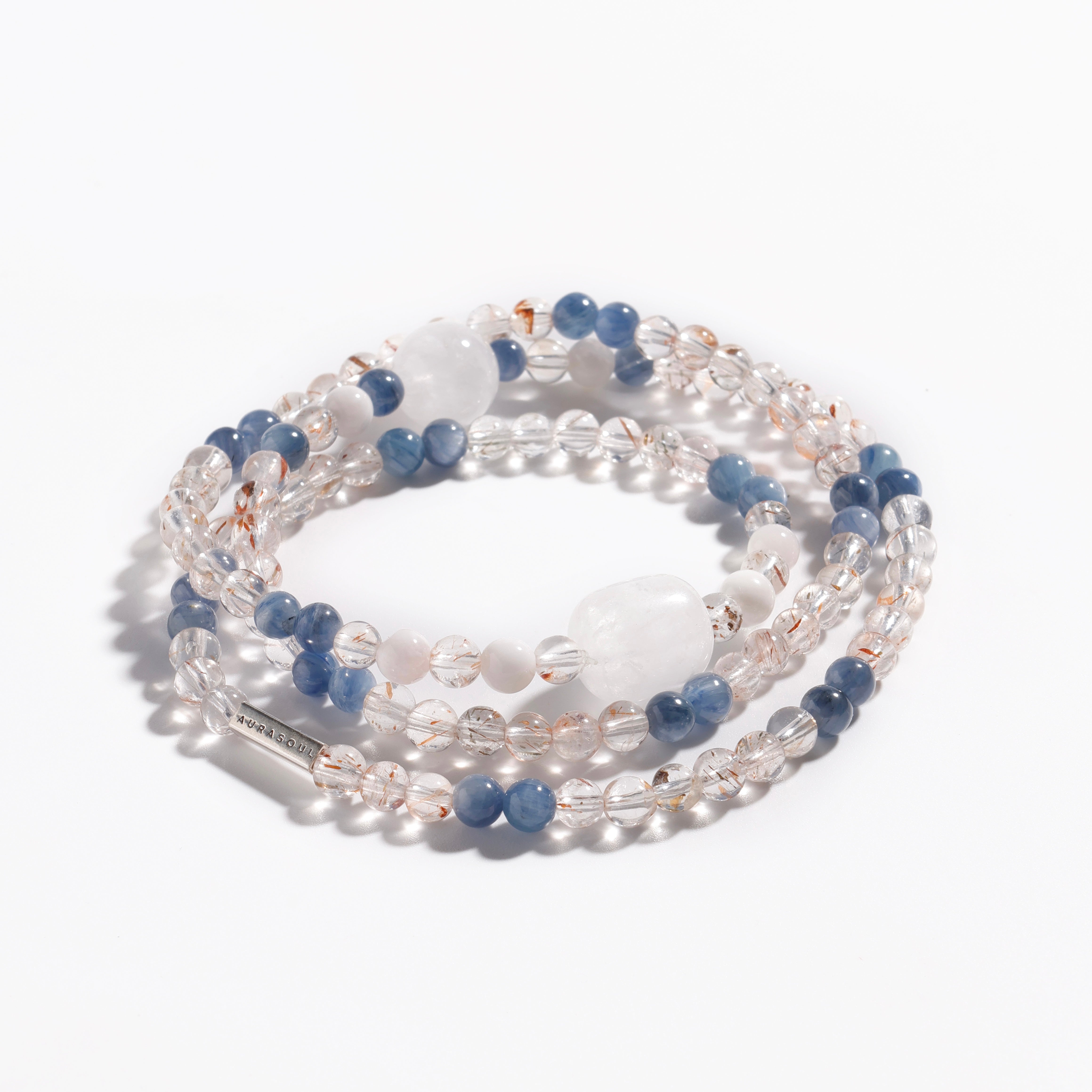 Golden Black Rutilated Quartz & White Phantom Quartz Bracelet | Midnight Veil - Manifestation & Confidence