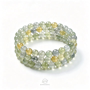Prehnite Triple/Double/Single Wrap Bracelet - for Healing & Intuition)