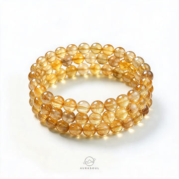 Pyramid Citrine Triple/Double/Single Wrap Bracelet - for Manifestation)
