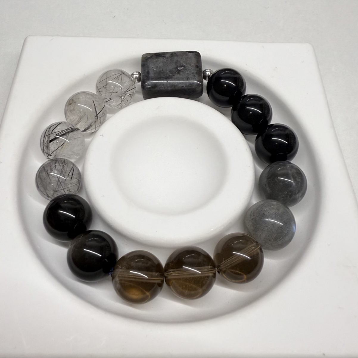 Black Rutilated Quartz & Curated Crystal Bracelet | Black Zenith - Limited Edition Collector‘s Set