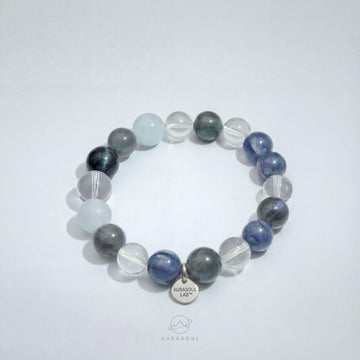 Aquamarine & Moonstone Bracelet | Aqua Flow Muse - for Healing & Creativity