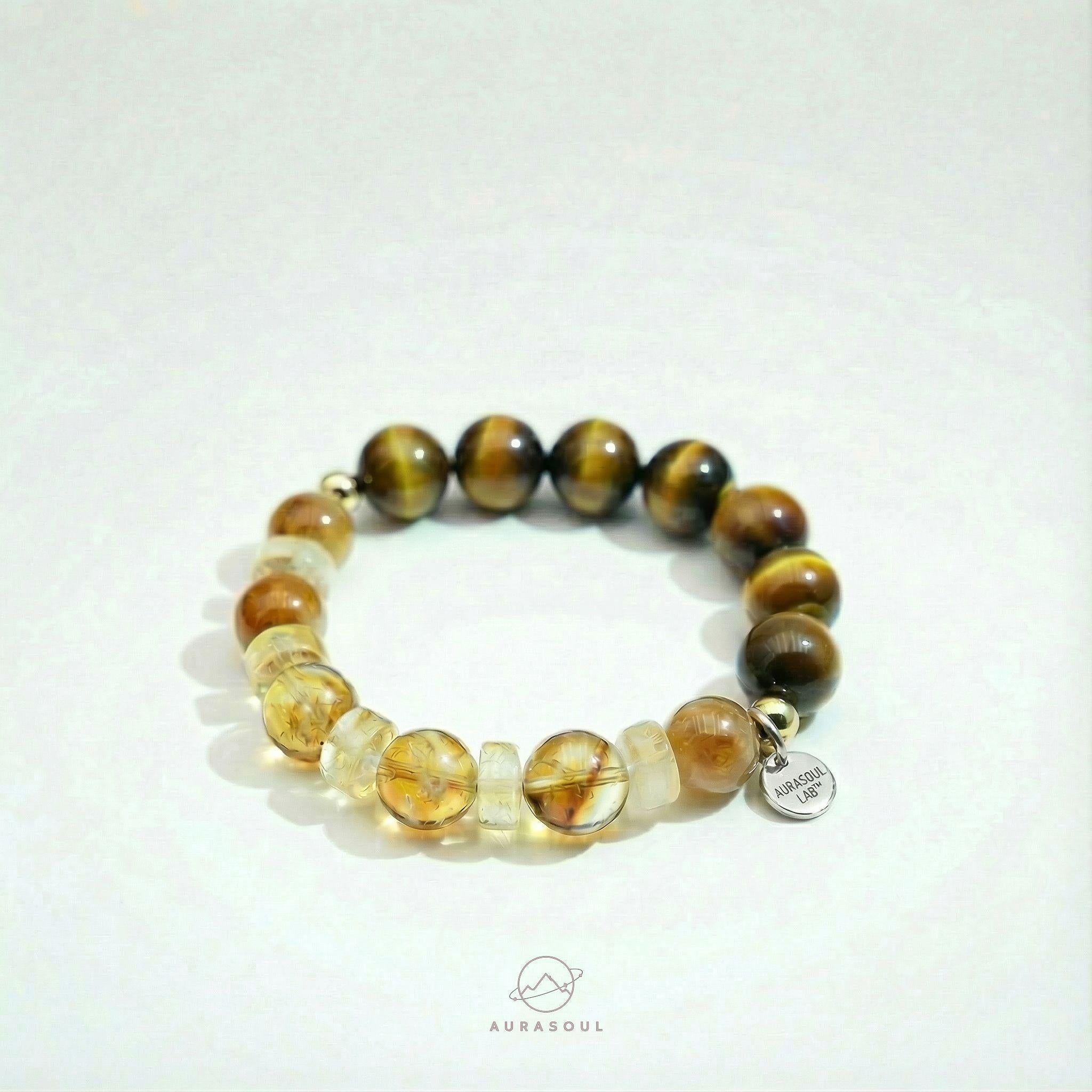 Citrine & Yellow Tiger’s Eye Bracelet | Golden Pyramid - Limited Edition for Abundance & Courage