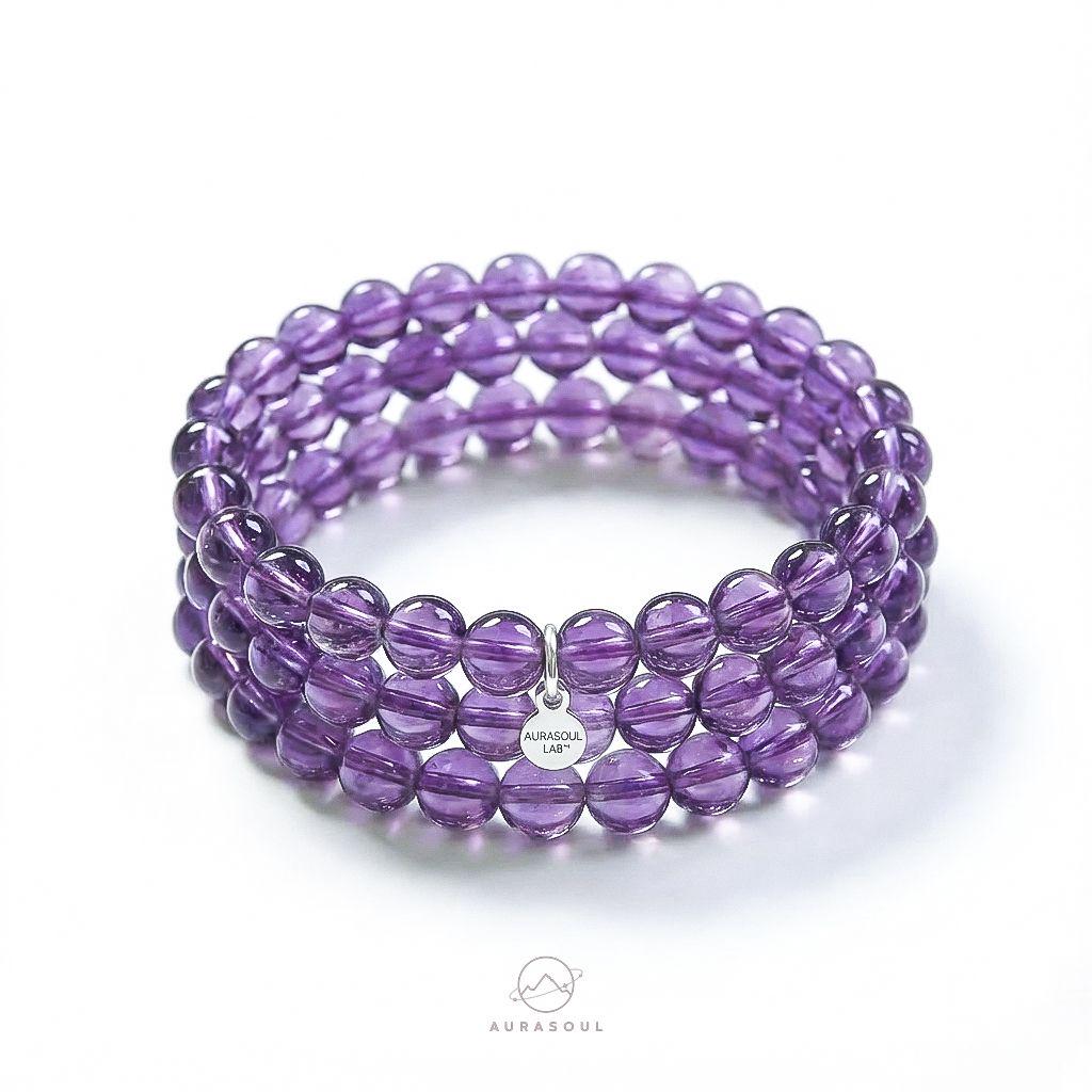 Brazilian Amethyst Triple/Double/Single Wrap Bracelet - for Healing & Intuition