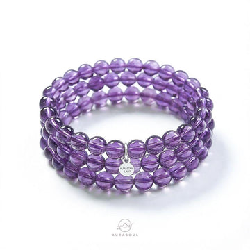 Brazilian Amethyst Triple/Double/Single Wrap Bracelet - for Healing & Intuition
