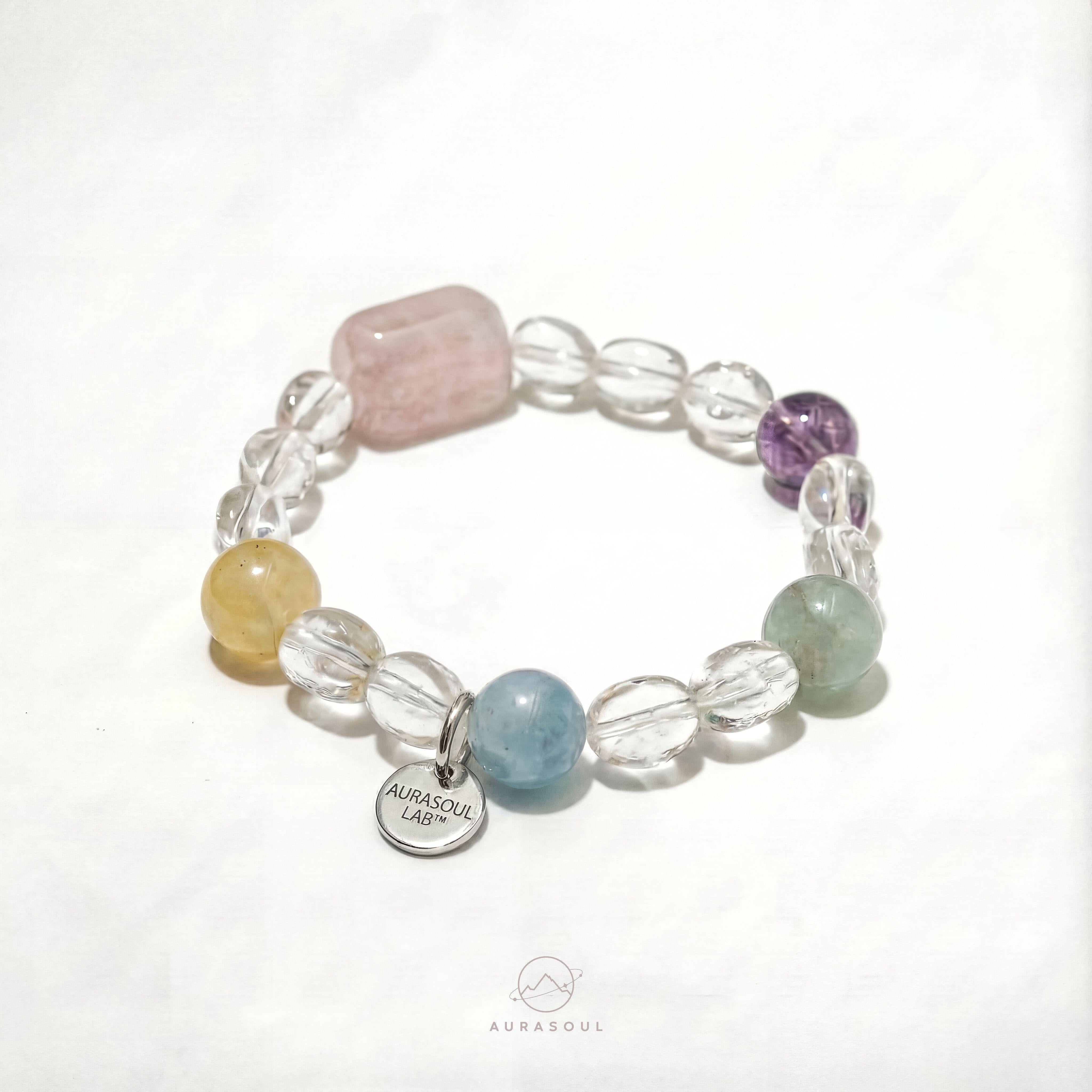 Morganite & Rose Quartz Bracelet | Sugar Bloom - for Love & Clarity
